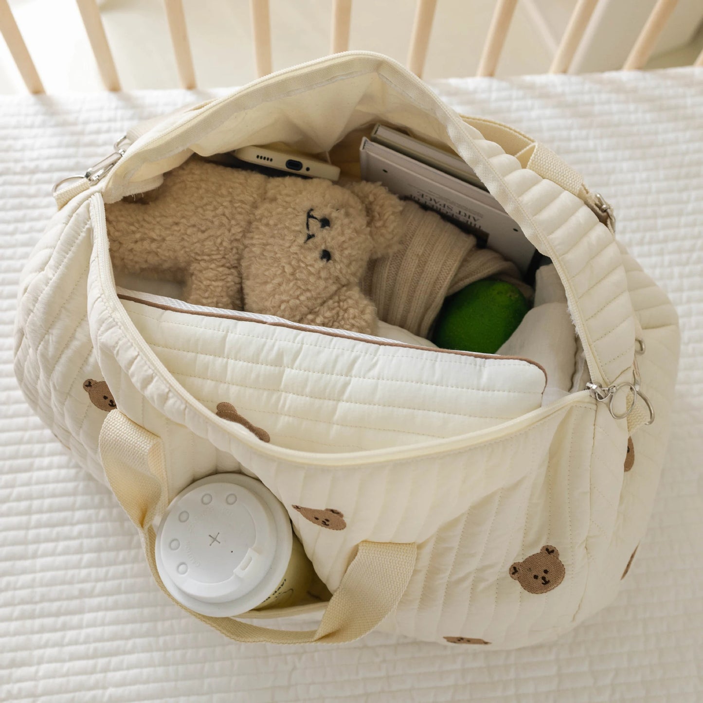 Stylish Mommy Storage Bag: Large Diaper Tote for On-the-Go Moms
