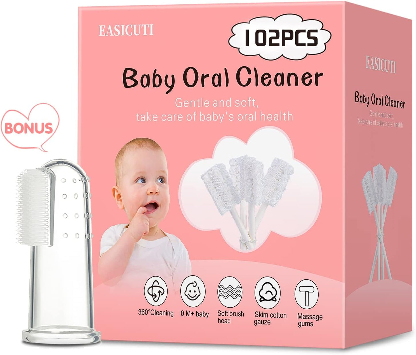 👶 Baby Mouth Care Set: 42 Disposable Cleaners + Free Finger Brush (0-36 Months) 💙