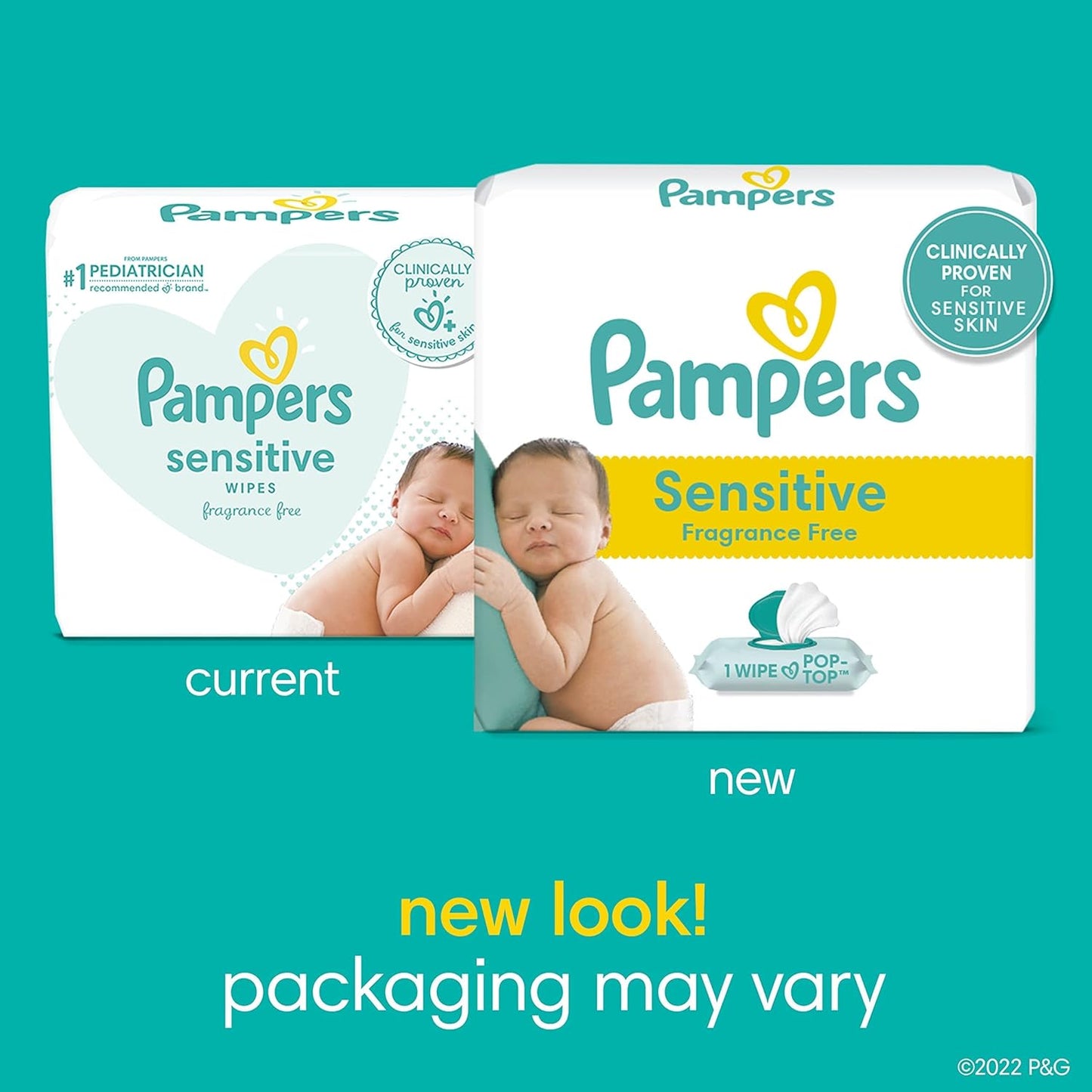 Pampers Sensitive Baby Wipes - Baby Wipes Combo, 84 Count (Pack of 12)