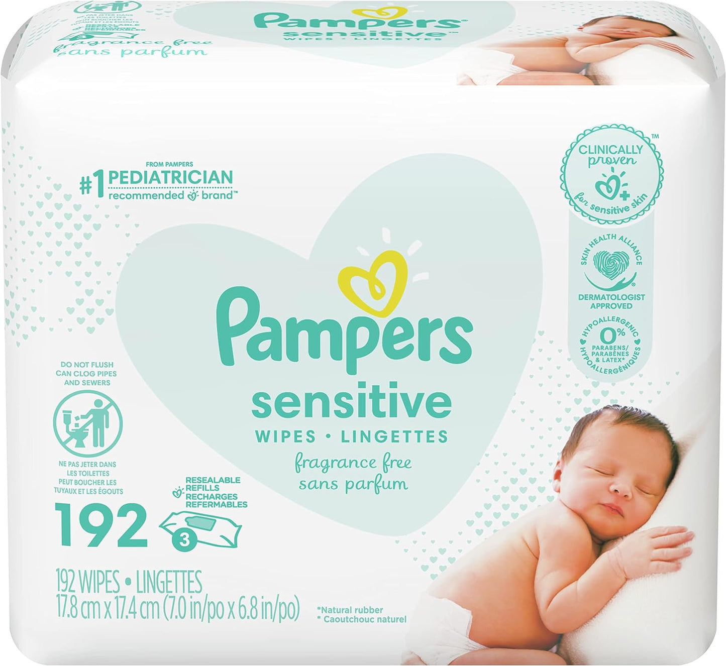 Pampers Sensitive Baby Wipes - Baby Wipes Combo, 84 Count (Pack of 12)