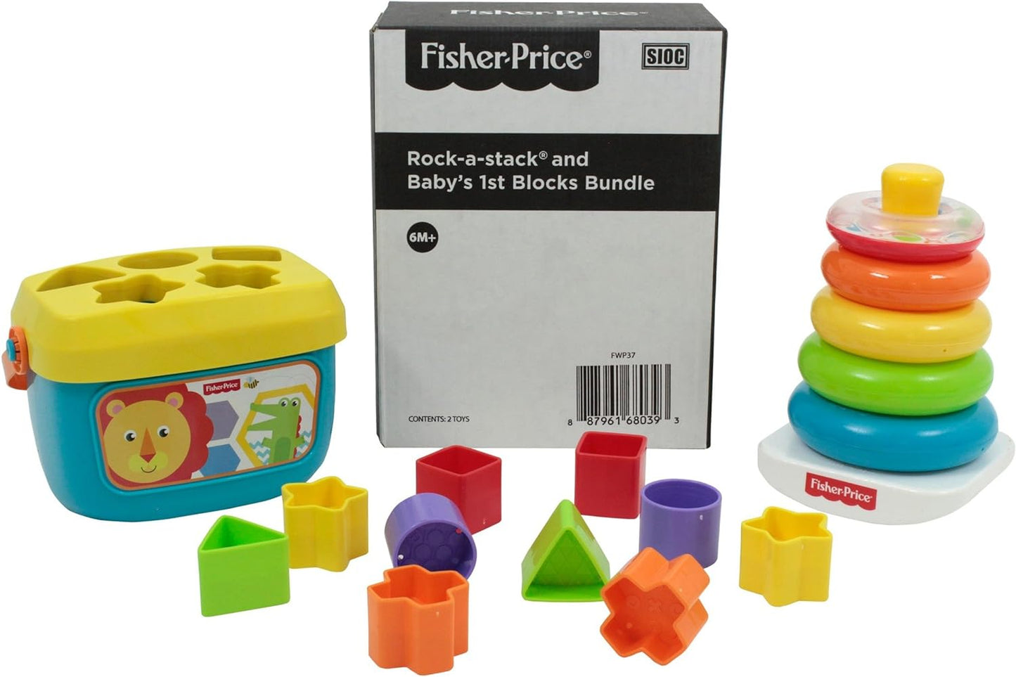 Fisher-Price Baby Stacking Toy Rock-A-Stack, Roly-Poly Base With 5 Colorful Rings For Ages 6+ Months