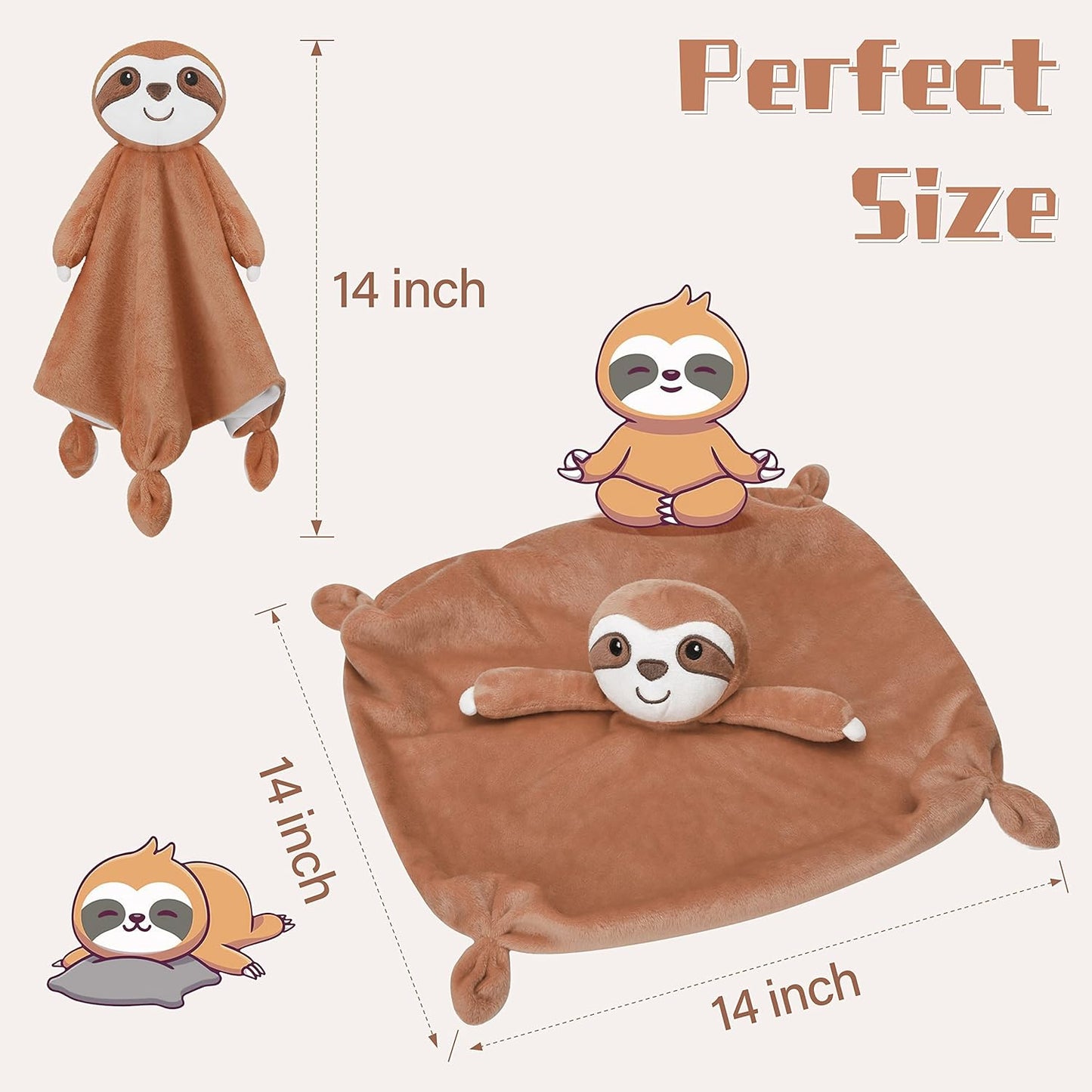 🐘 Baby Plush stuffed Blanket with two-layer blanket & satin underside 🛌