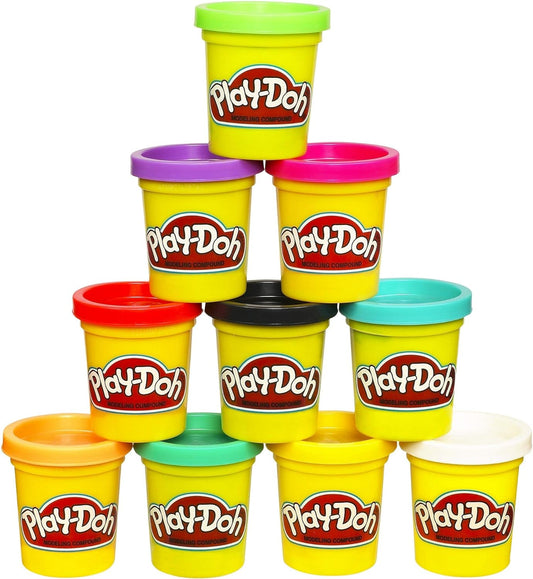 Play-Doh Modeling Compound 10-Pack Case of Colors, Non-Toxic, Assorted, 2 oz. Cans, Multicolor, Christmas Stocking Stuffers for Kids, Ages 2 and Up (Amazon Exclusive)