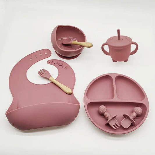 🌈 Silicone Wonderland: 8-Piece Baby Tableware Magic! 🍼✨